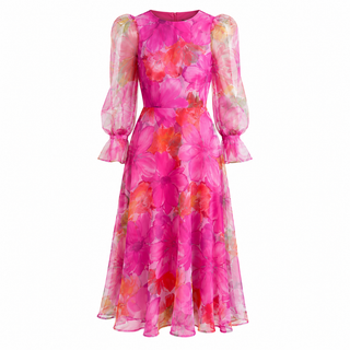Millie Foster | Floral Print Wedding Guest Midi Dress For Women