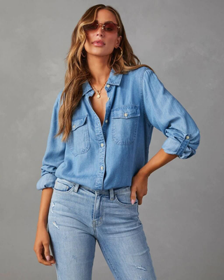 Darcy Ellison | Long Sleeve Denim Shirt For Women
