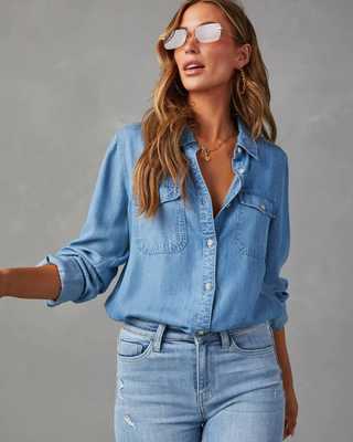 Darcy Ellison | Long Sleeve Denim Shirt For Women