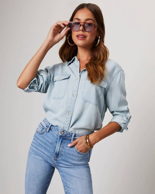 Darcy Ellison | Long Sleeve Denim Shirt For Women