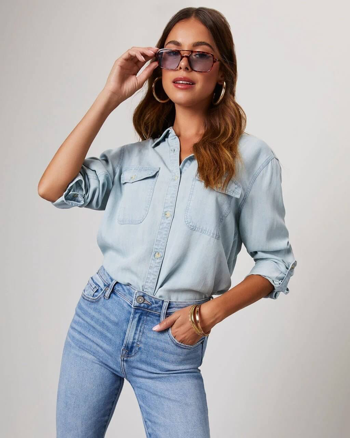 Darcy Ellison | Long Sleeve Denim Shirt For Women