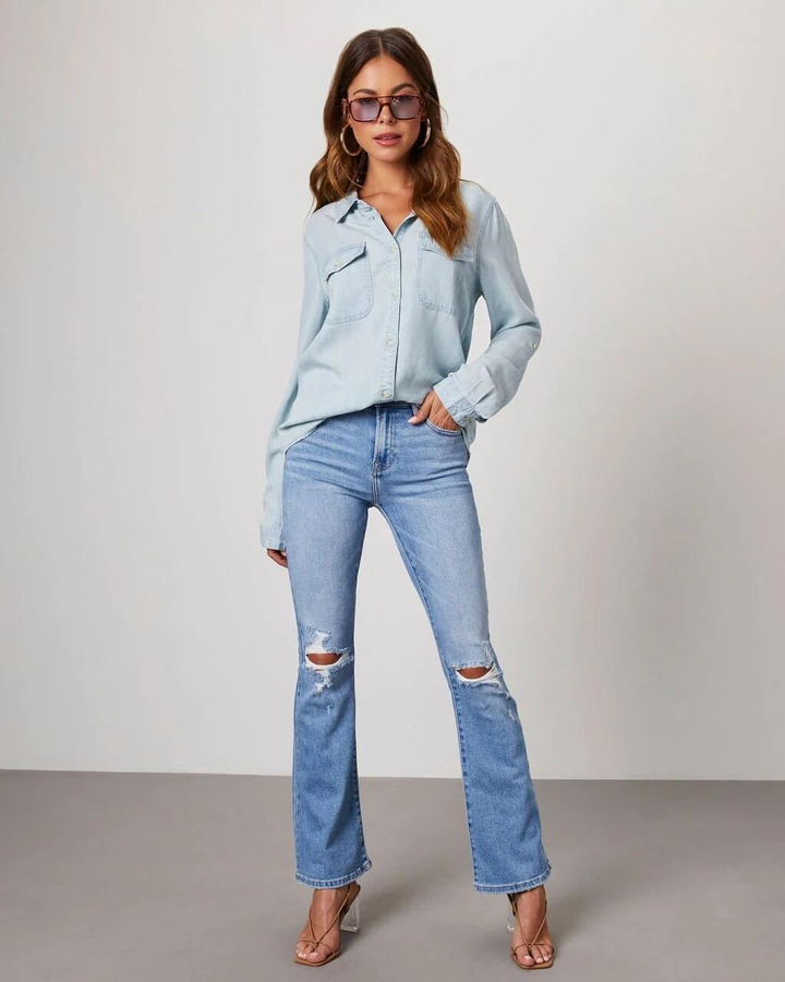 Darcy Ellison | Long Sleeve Denim Shirt For Women
