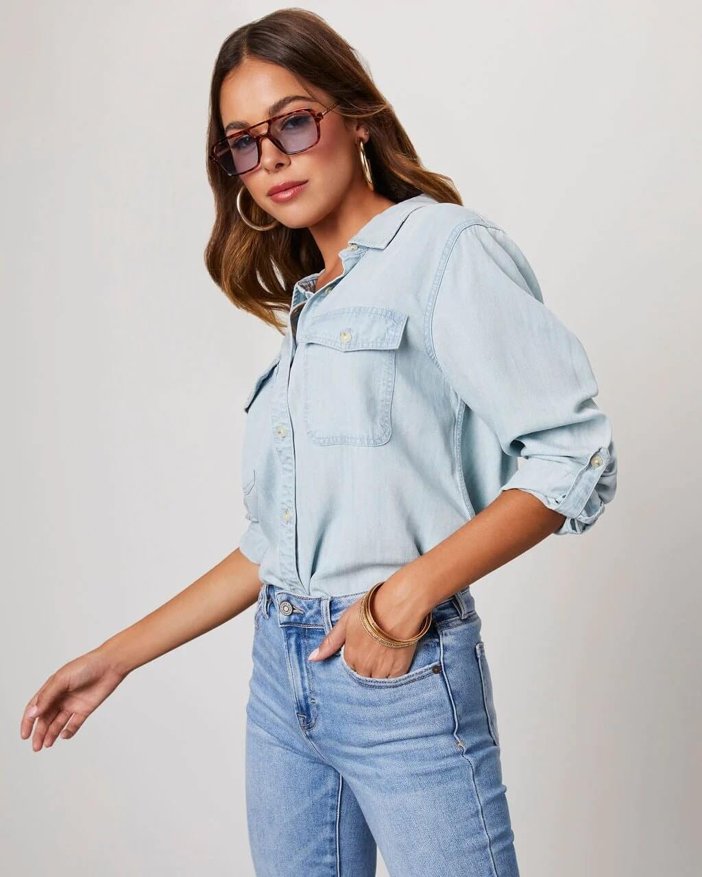 Darcy Ellison | Long Sleeve Denim Shirt For Women