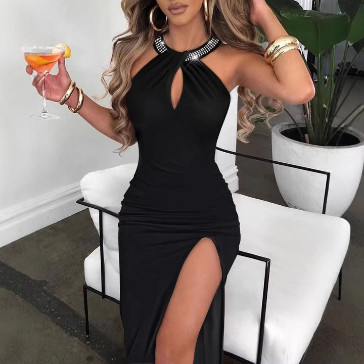 Sophia Wentworth | Rhinestone Halter Midi Dress For Women
