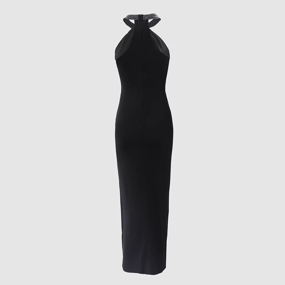 Sophia Wentworth | Rhinestone Halter Midi Dress For Women