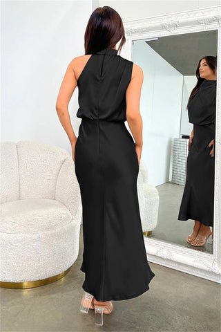 Isla Crompton | Satin Halter Midi Dress For Women