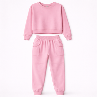 Jade Collins | Crop Sweatshirt & Cargo Jogger Set For Women