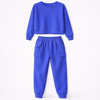Jade Collins | Crop Sweatshirt & Cargo Jogger Set For Women