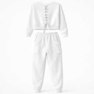 Jade Collins | Crop Sweatshirt & Cargo Jogger Set For Women