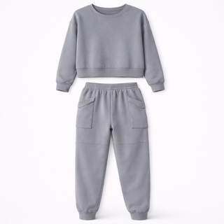 Jade Collins | Crop Sweatshirt & Cargo Jogger Set For Women
