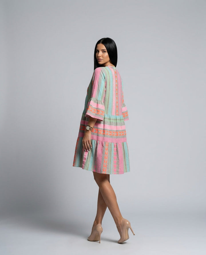 Sienna Flemming | Patchwork Print Mini Dress For Women