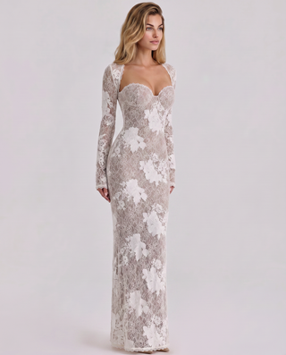 Isabelle Crawford | Lace Maxi Dress with Long Sleeves For Women