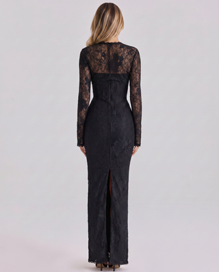 Isabelle Crawford | Lace Maxi Dress with Long Sleeves For Women