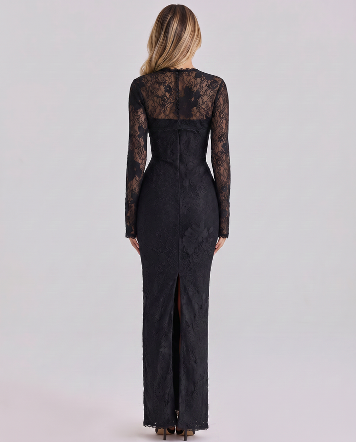 Isabelle Crawford | Lace Maxi Dress with Long Sleeves For Women