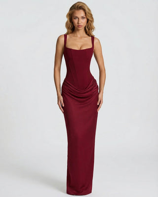 Sienna Laurent | Satin Corset Maxi Dress For Women