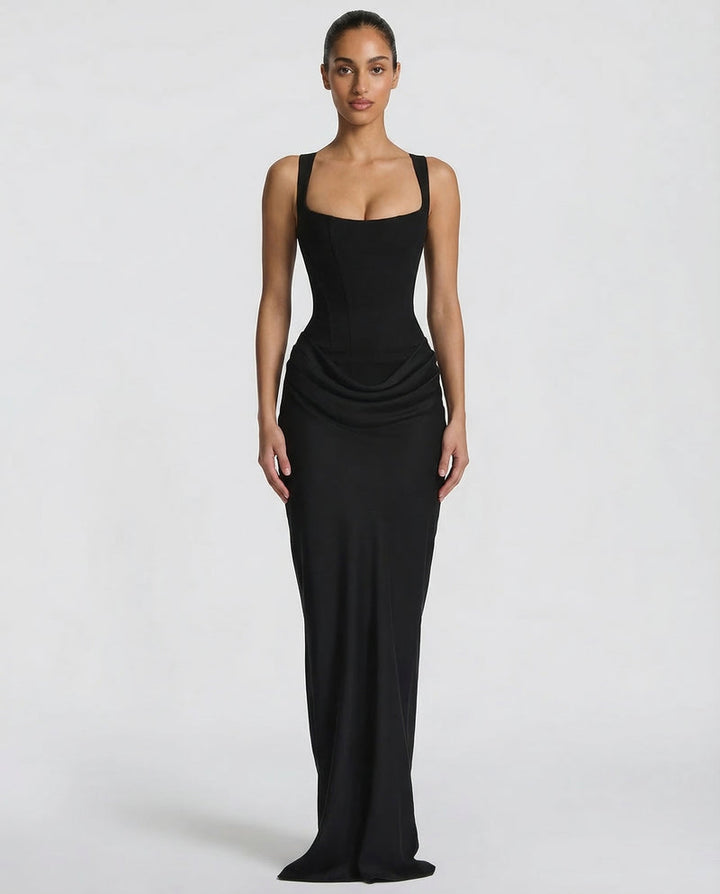 Sienna Laurent | Satin Corset Maxi Dress For Women