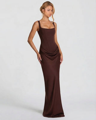 Sienna Laurent | Satin Corset Maxi Dress For Women