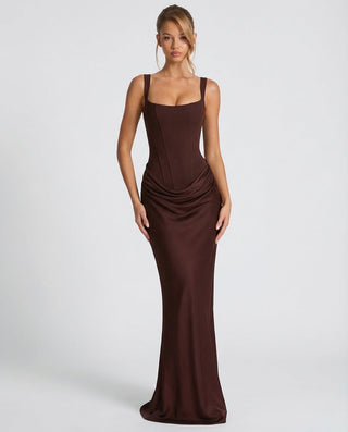 Sienna Laurent | Satin Corset Maxi Dress For Women