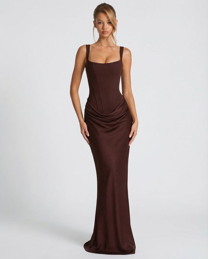 Sienna Laurent | Satin Corset Maxi Dress For Women