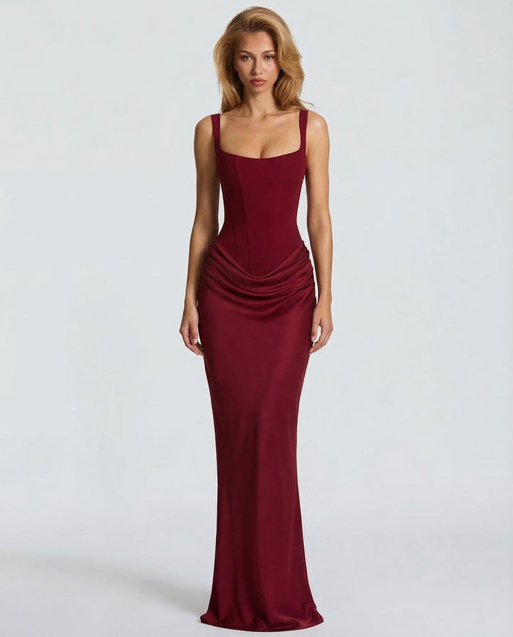 Sienna Laurent | Satin Corset Maxi Dress For Women