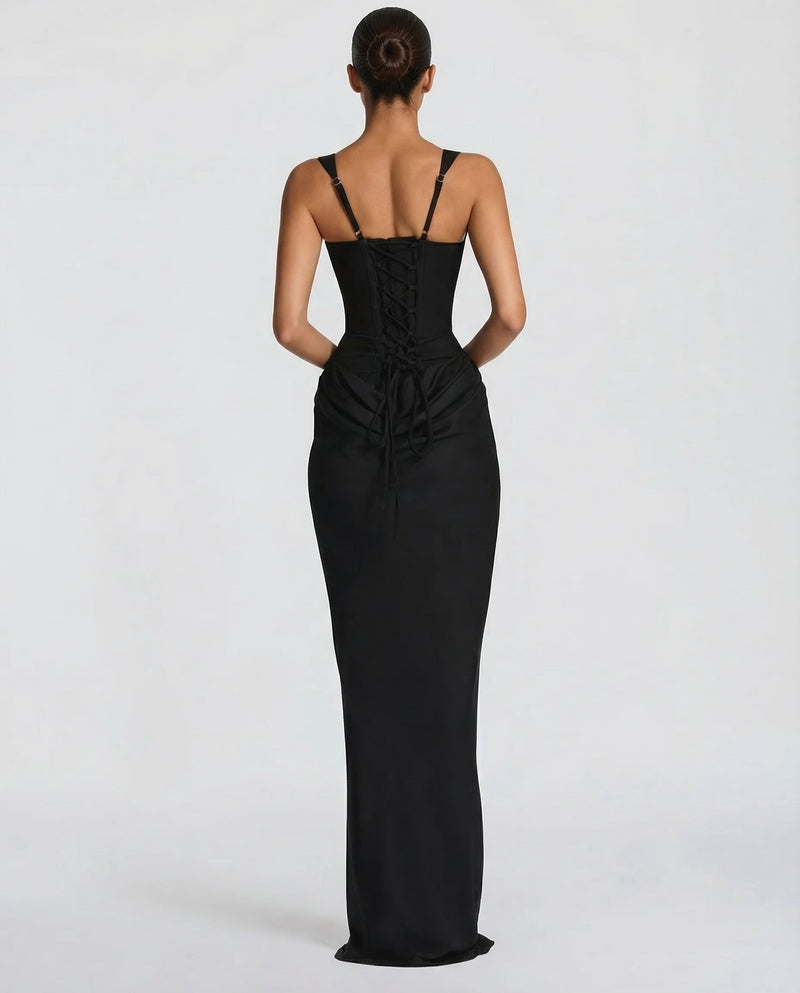 Sienna Laurent | Satin Corset Maxi Dress For Women