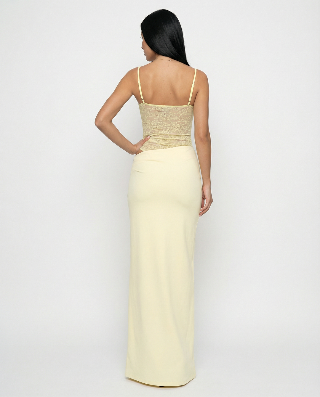 Harriet Collins | Lace Panel Tie-Shoulder Maxi Dress For Women