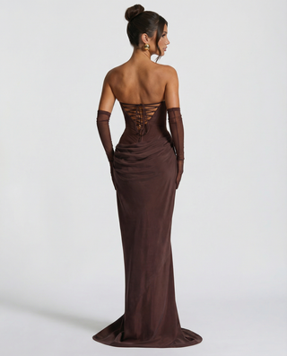Serena Bellucci | Sheer Mesh Evening Maxi Dress For Women