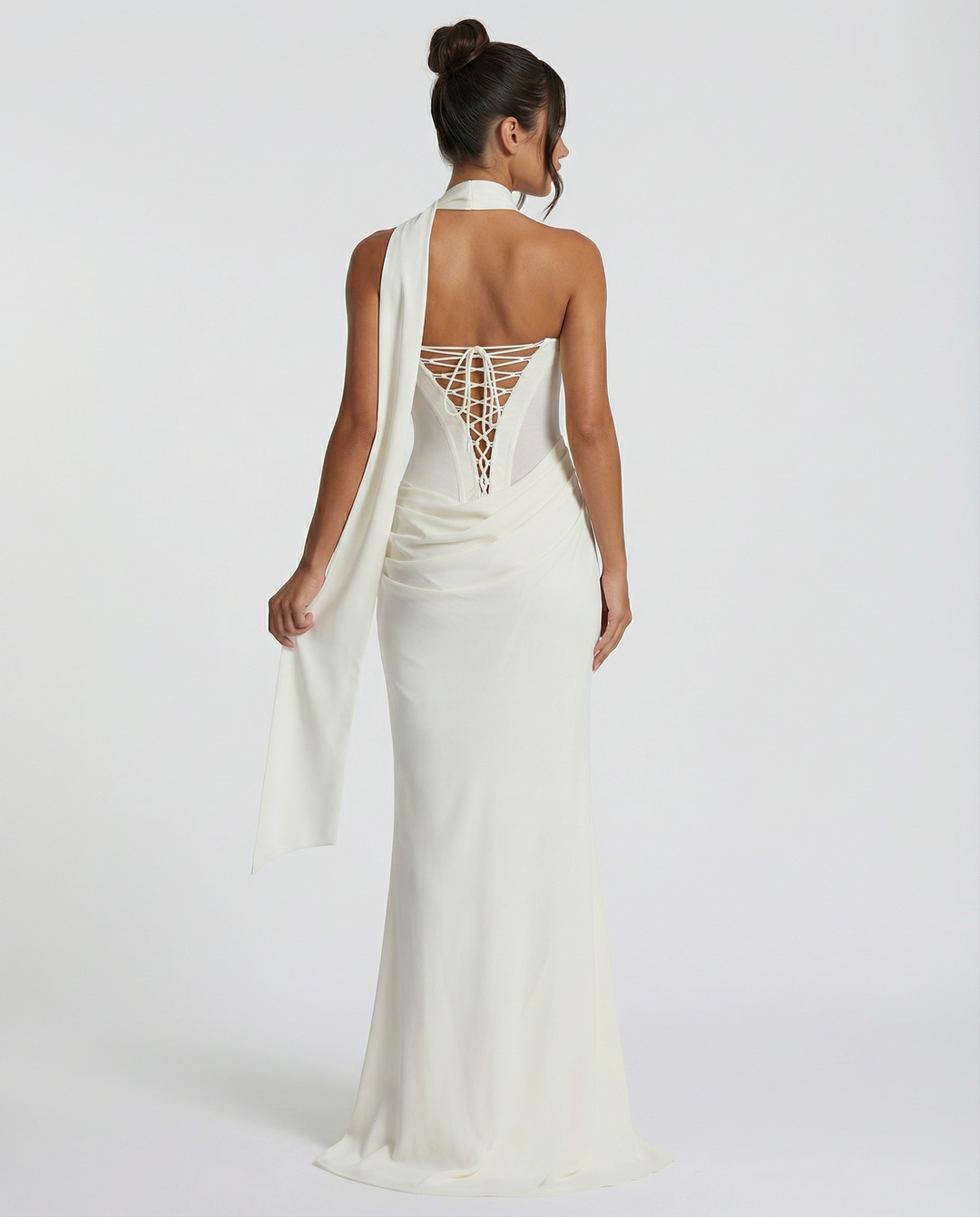 Serena Bellucci | Sheer Mesh Evening Maxi Dress For Women