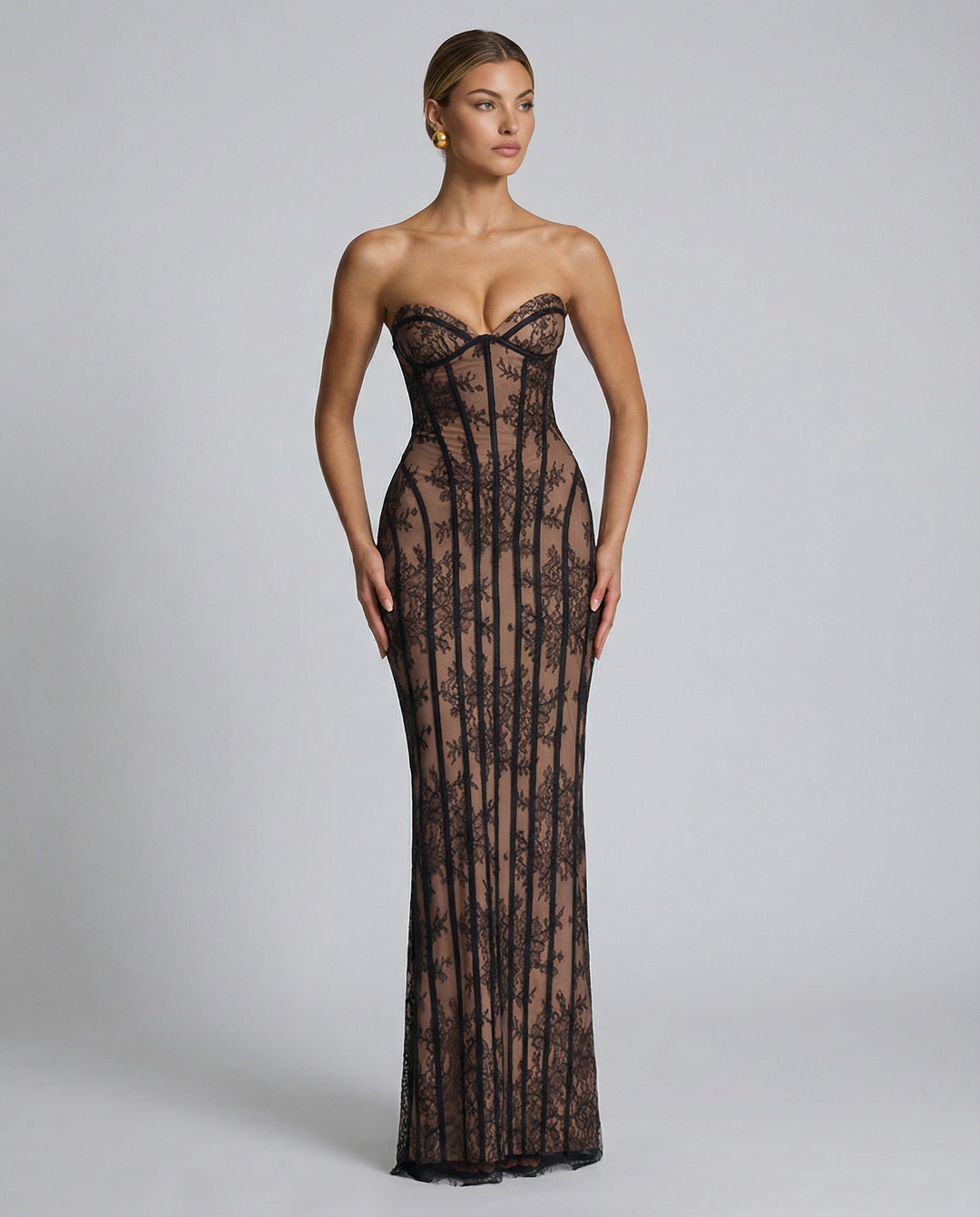 Valentina Rossi | Lace Corset Maxi Dress For Women
