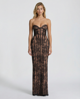 Valentina Rossi | Lace Corset Maxi Dress For Women