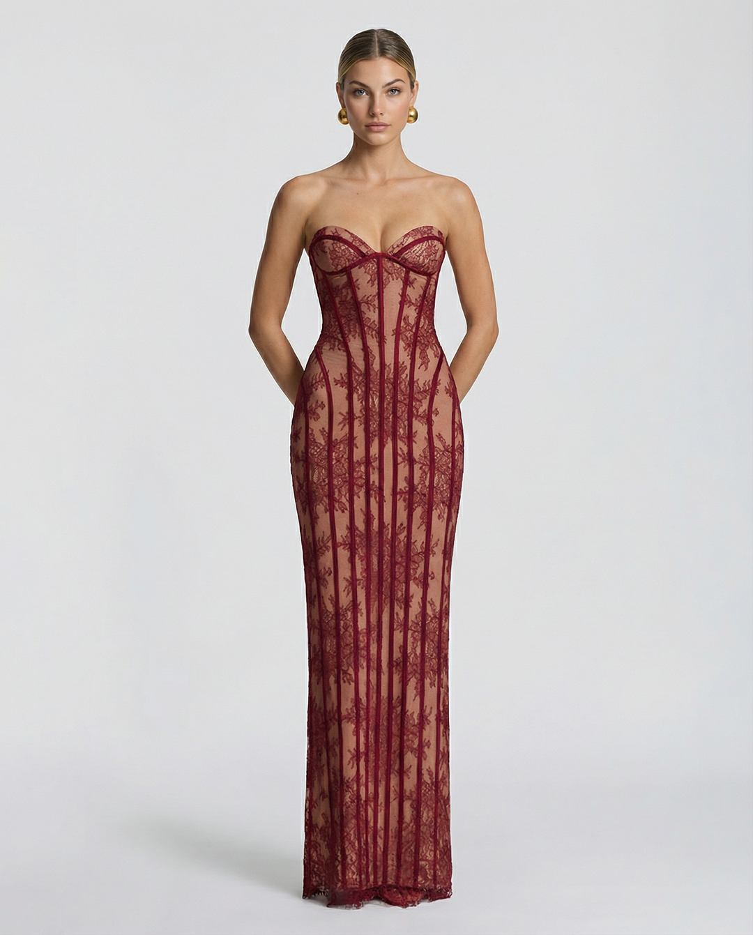 Valentina Rossi | Lace Corset Maxi Dress For Women