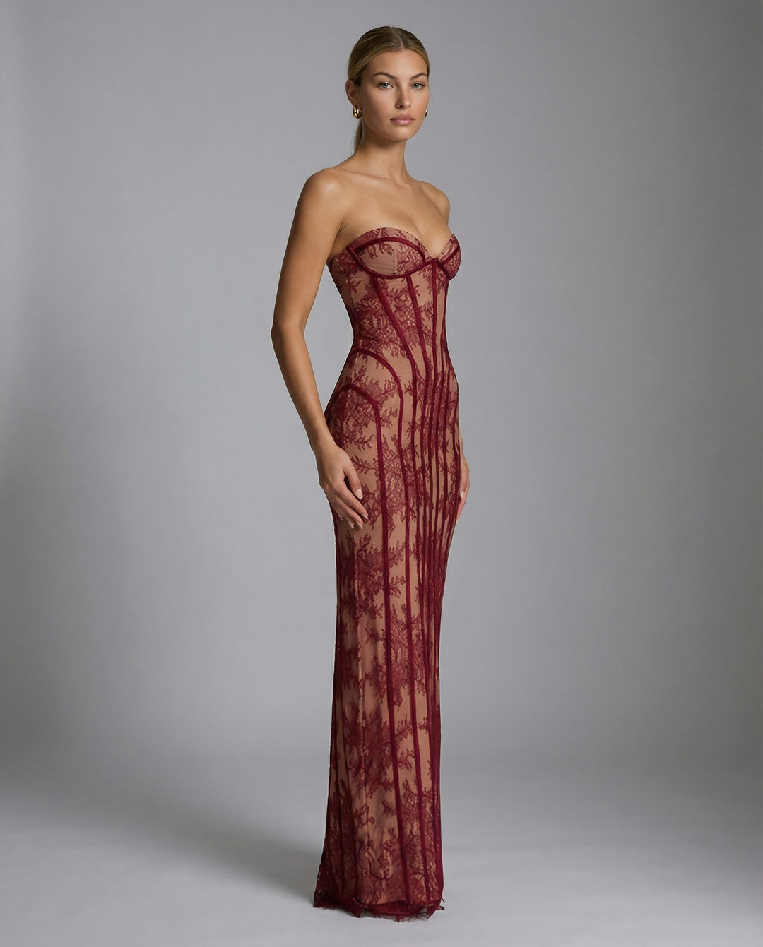 Valentina Rossi | Lace Corset Maxi Dress For Women