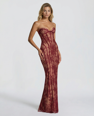 Valentina Rossi | Lace Corset Maxi Dress For Women