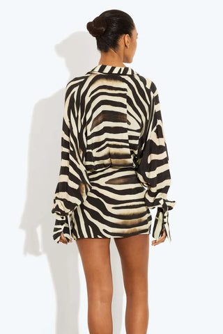 Phoebe Weston | Zebra Print Long Sleeve Mini Dress For Women