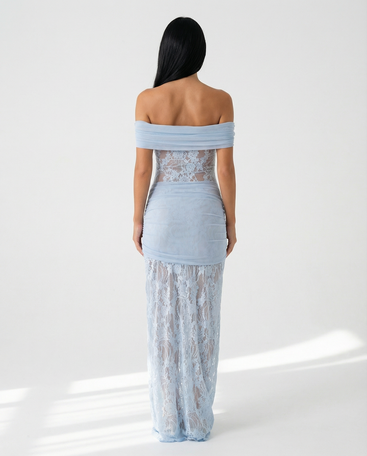 Margaux Fontaine | Off-Shoulder Lace Maxi Dress For Women