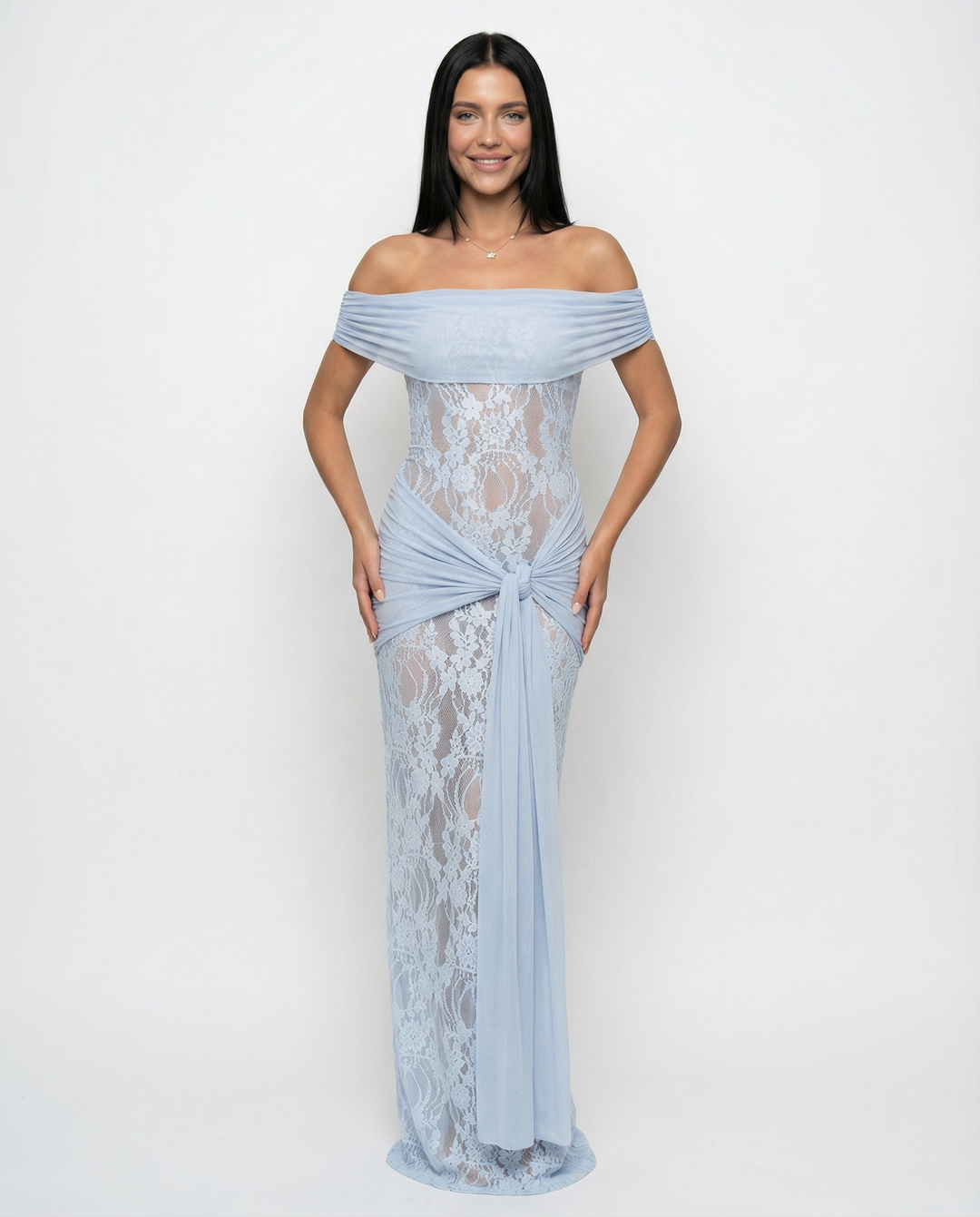 Elena Moretti | Lace Evening Maxi Dress For Women
