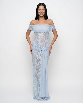 Margaux Fontaine | Off-Shoulder Lace Maxi Dress For Women