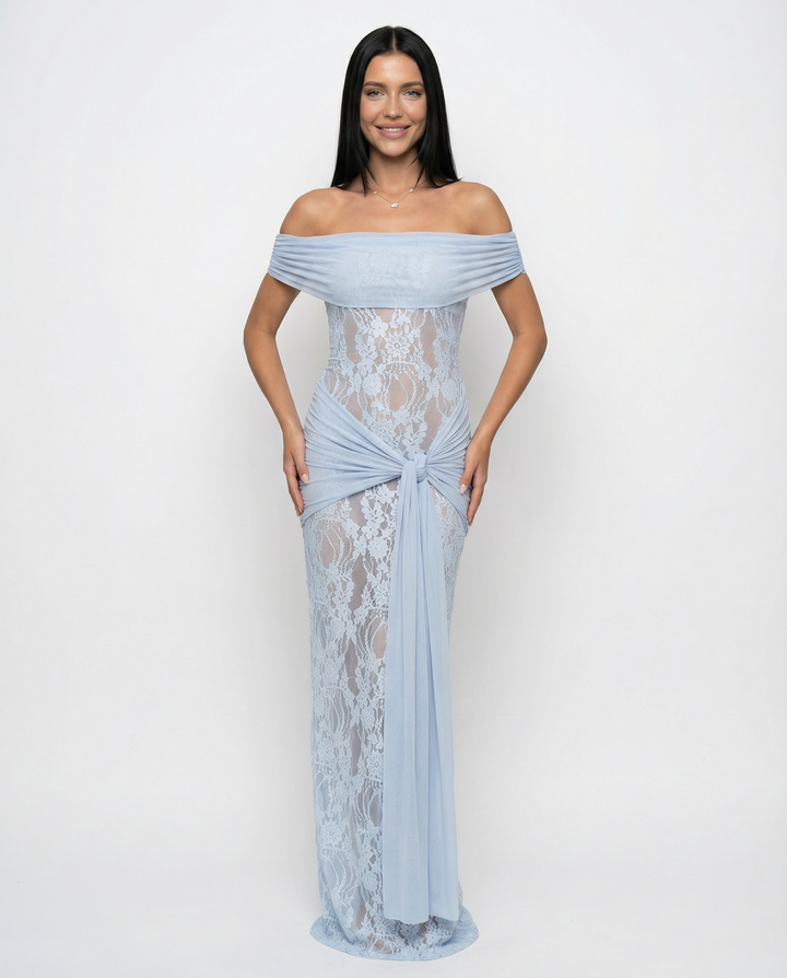 Margaux Fontaine | Off-Shoulder Lace Maxi Dress For Women