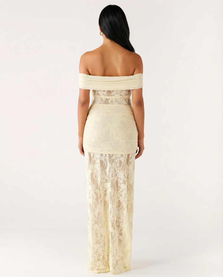 Margaux Fontaine | Off-Shoulder Lace Maxi Dress For Women