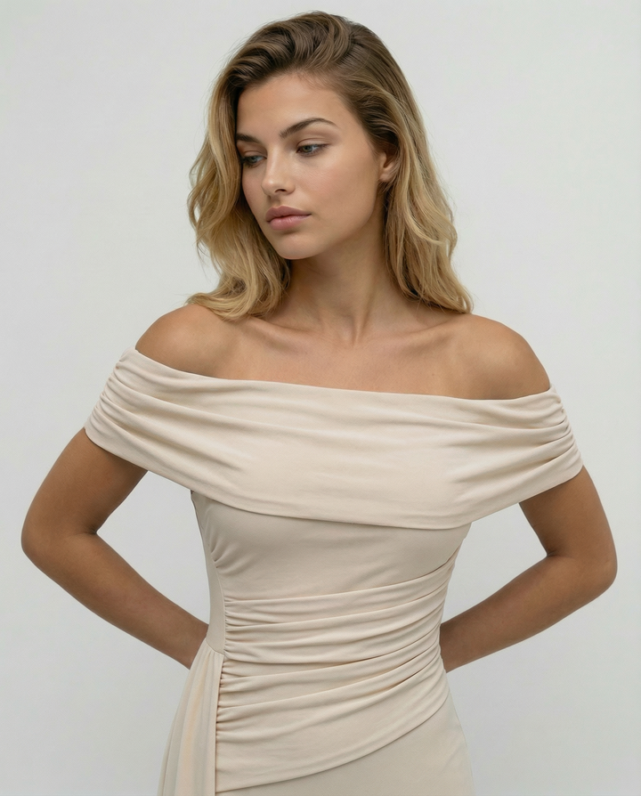 Celeste Moreau | Elegant Off Shoulder Maxi Dress For Women