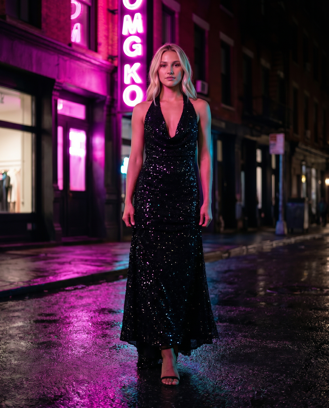 Camille Dubois | Sequin Halter Maxi Dress For Women