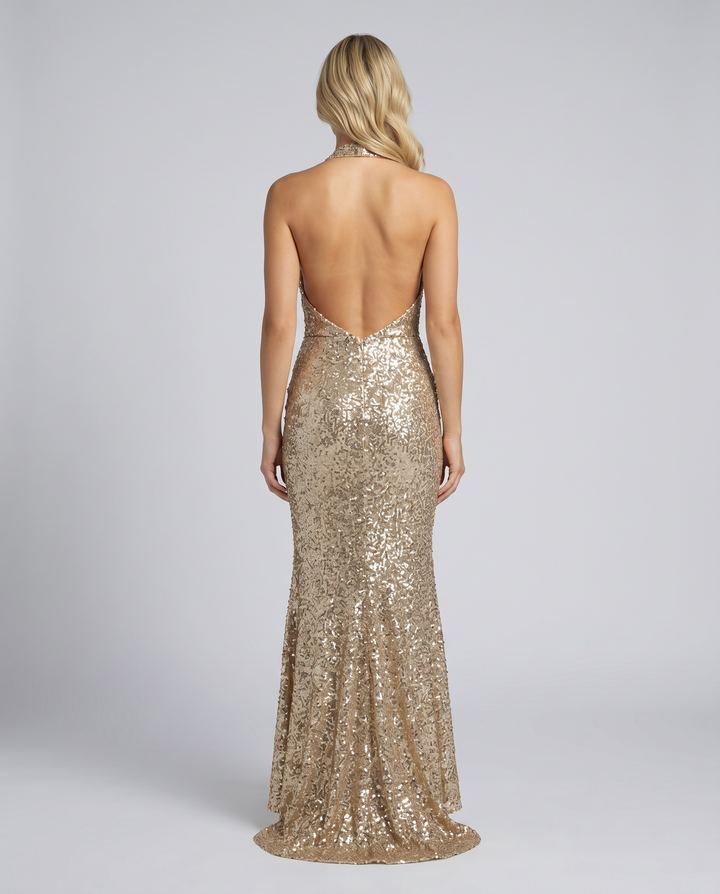 Camille Dubois | Sequin Halter Maxi Dress For Women
