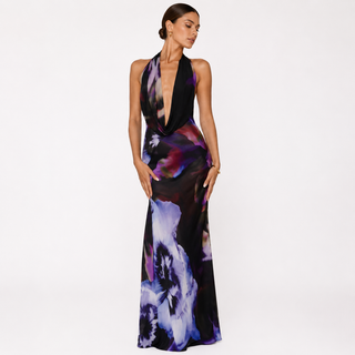 Phoebe Langley | Plunging Halter Maxi Dress For Women