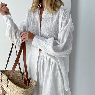 Charlotte Flemming | Embroidered Shirt & Shorts Set For Women
