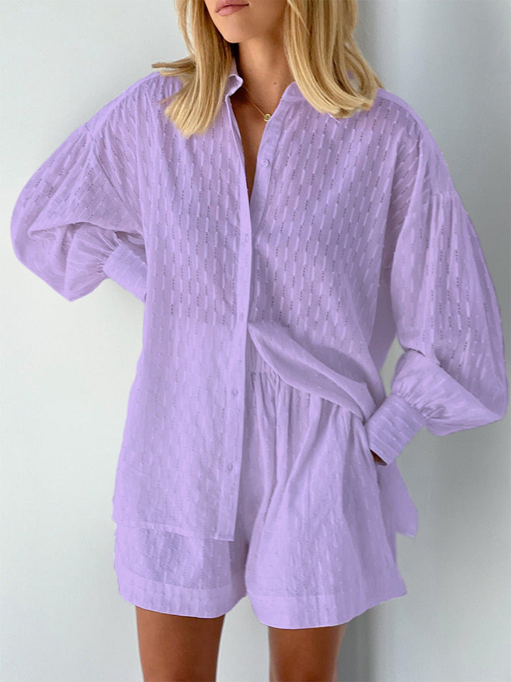 Charlotte Flemming | Embroidered Shirt & Shorts Set For Women