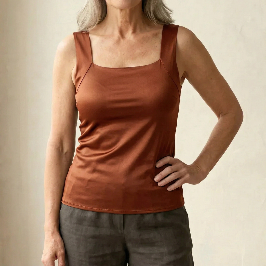 Brooke Lawson | Built-In Bra Tank Top in Warm Mocha For Women