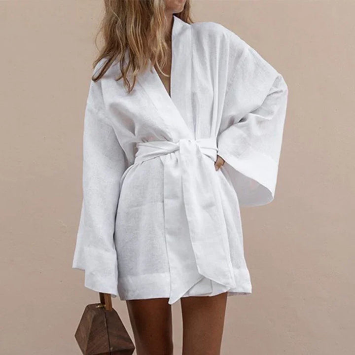 Isabella Laurent | Cotton Linen Mini Dress For Women
