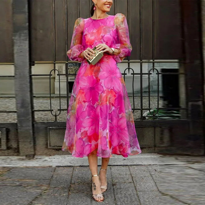 Millie Foster | Floral Print Wedding Guest Midi Dress For Women