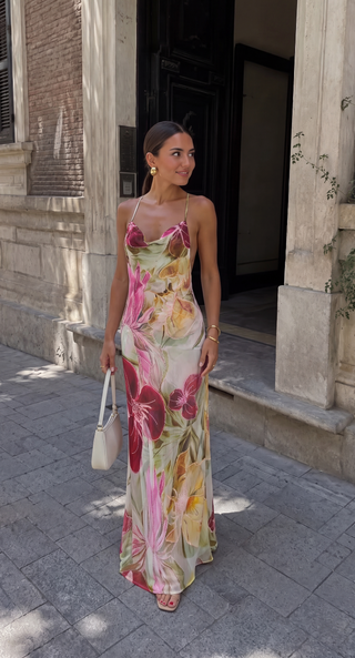Elise Callahan | Floral Cowl Maxi Dress For Women