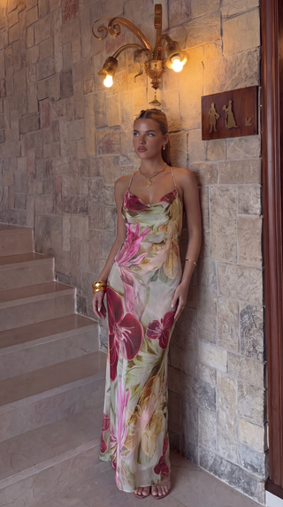 Elise Callahan | Floral Cowl Maxi Dress For Women